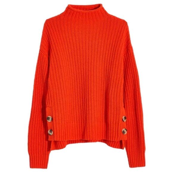 Madewell Sweaters - 𝅺madewell Mock Neck Side-Button Pullover Sweater